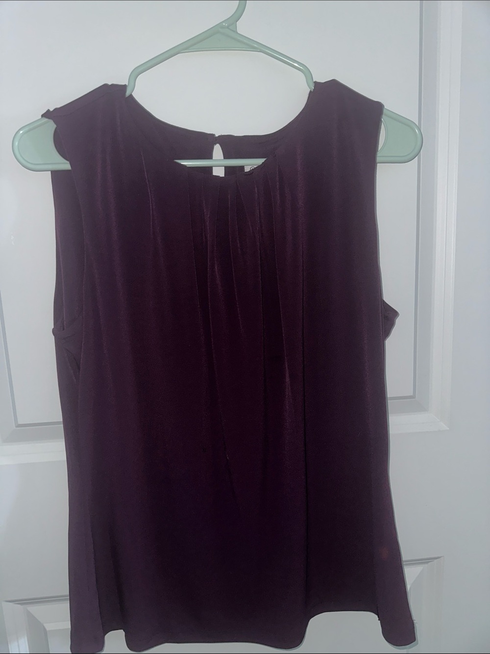 Calvin Klein Sleeveless Pleated Camisole - Plum